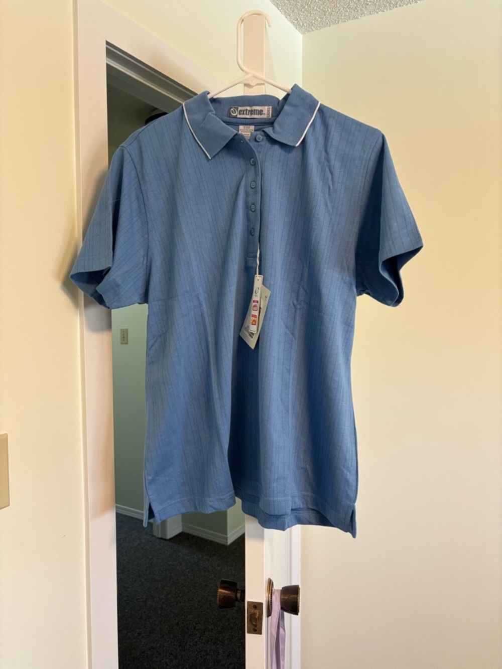 Women's Blue Button-Down Polo Shirt by Extreme